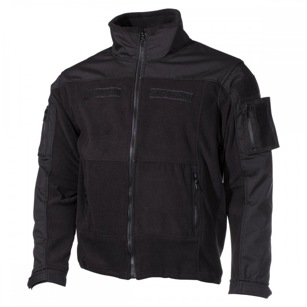 MFHHighDefence Fleecejacke Fleece-Jacke, Combat, schwarz - XL