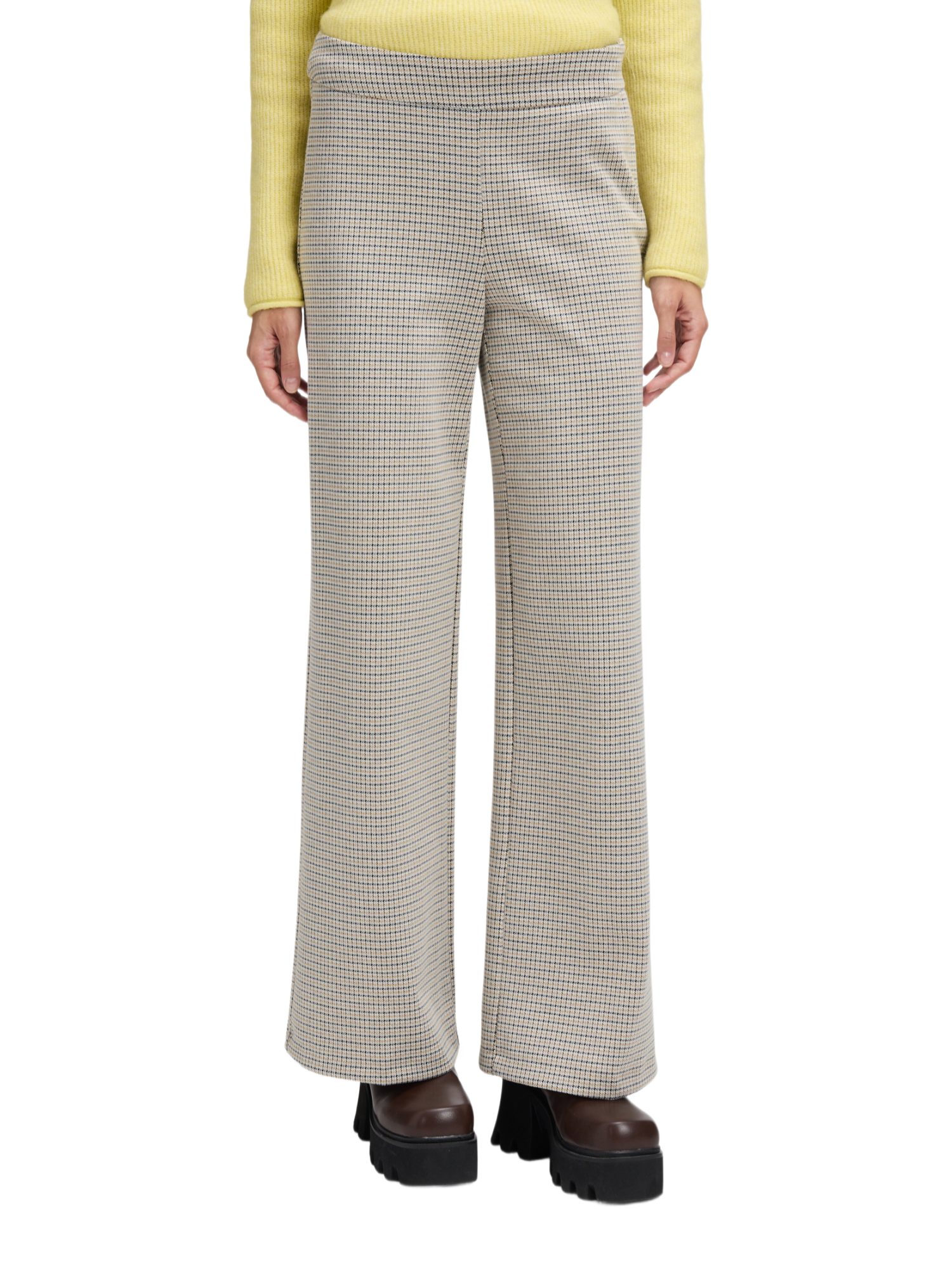 Cartoon Stretch-Hose natur,Casual,Polyester,Kariert,Gerade,Mittel