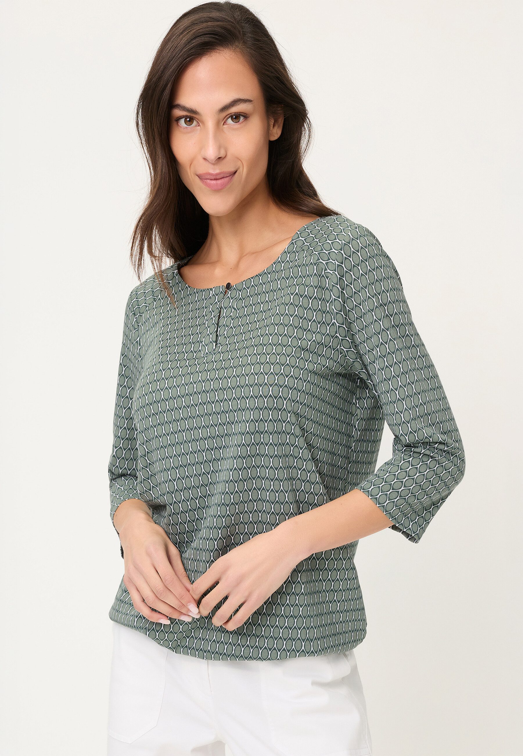 Olsen Tunikashirt Shirt mit femininem Tunika-Ausschnitt