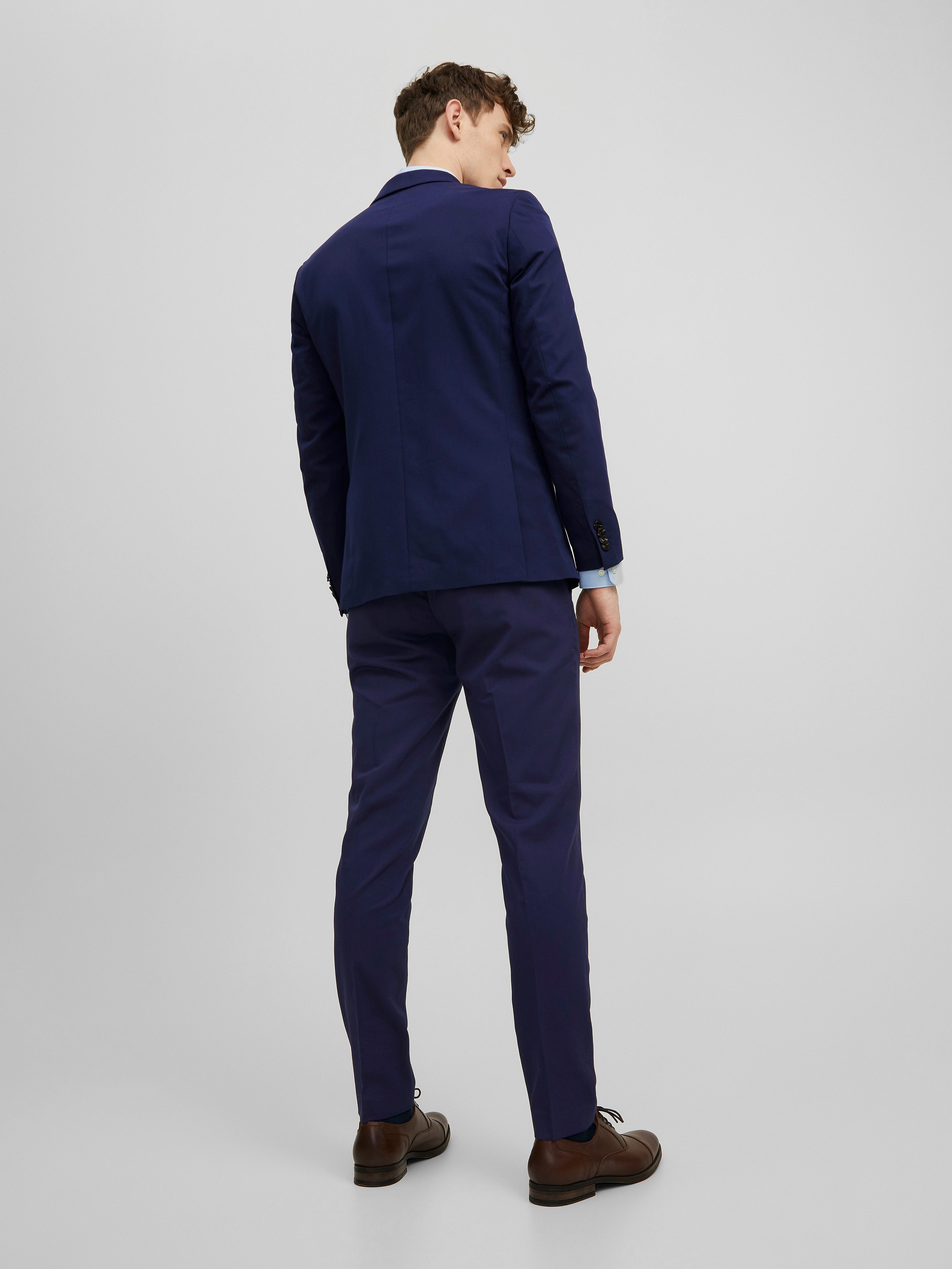 Jack & Jones Anzug JPRFRANCO Extra schmal, pflegeleicht, stilvoll mit fallendem Revers Materialmix, slim fit