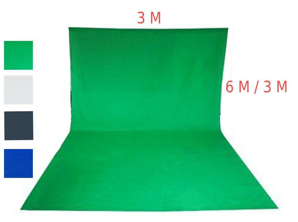 Fotohintergrund Foto Hintergrund 100% Baumwolle Green Screen Hintergrundstoff 3x6 m Grün