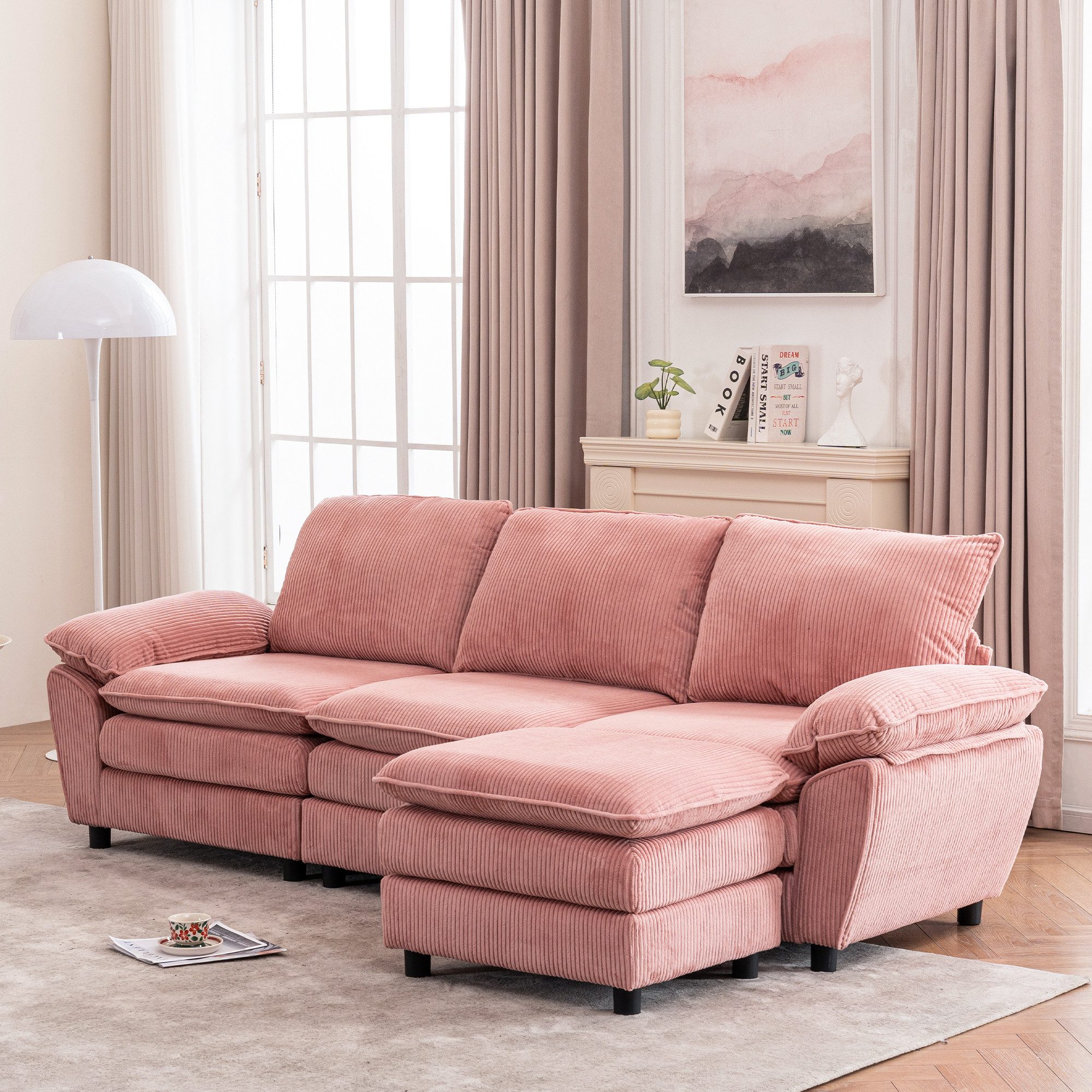 STILVORA Sofa L-Form Wohnzimmersofa,Relaxsofa für 4 Personen,Big Sofa cords günstig online kaufen