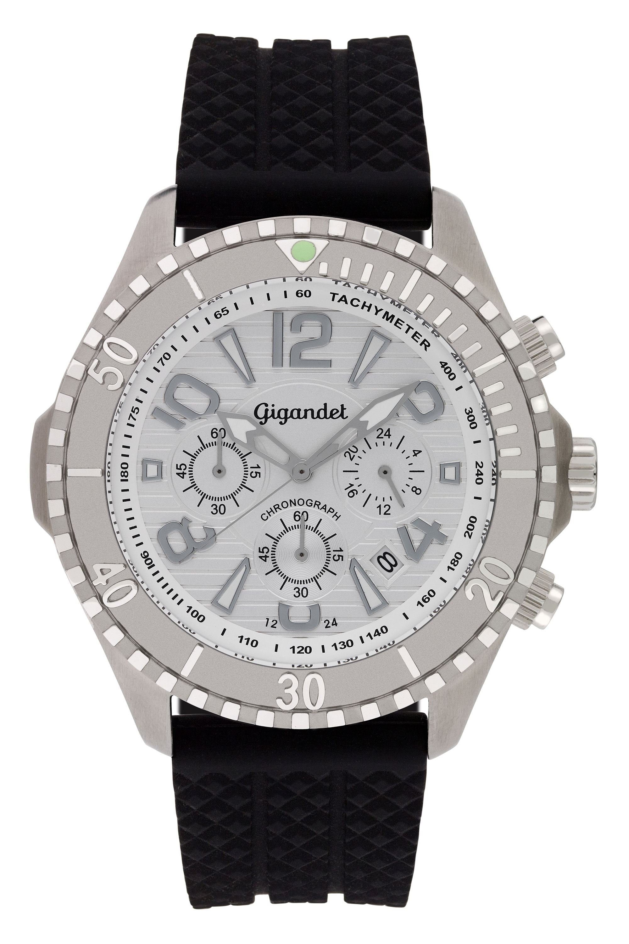 Gigandet Chronograph Aquazone, Mineralglas, Chronograph, Datumsanzeige, 24-Std. Anzeige, Tachymeter