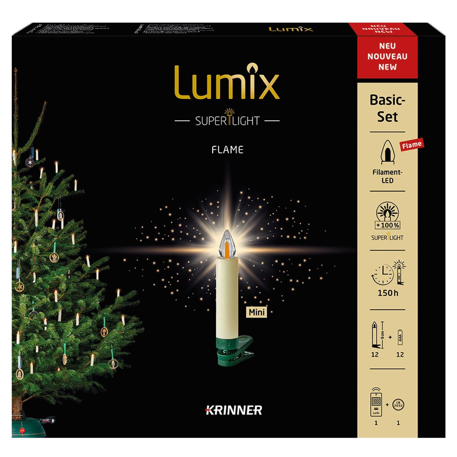 lumix LED-Christbaumkerzen LUMIX SuperLight Flame Mini Basis