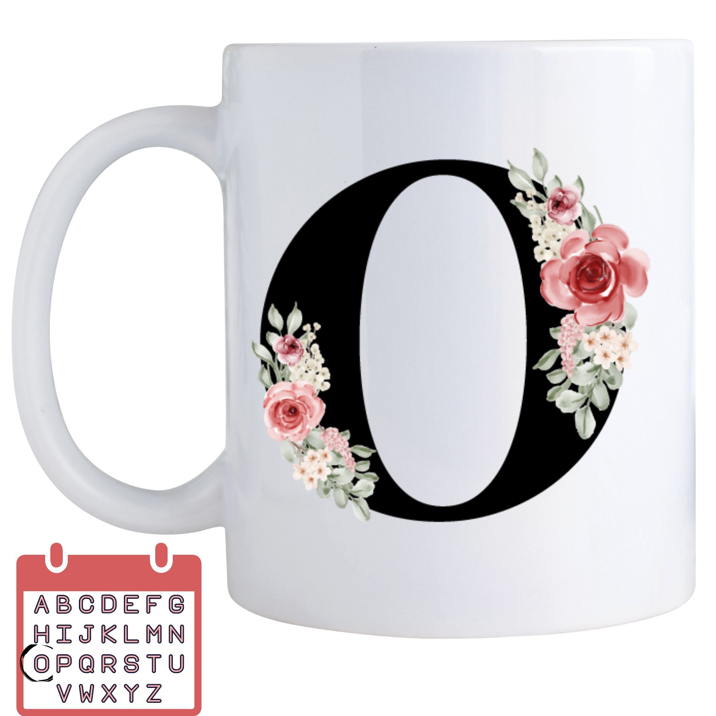 Giftandprint Tasse personalisiert mit Namen Anfangsbuchstabe Monogramm Initiale, Geschenke für Frauen, Spülmaschinengeeignet, Mit Geschenkbox