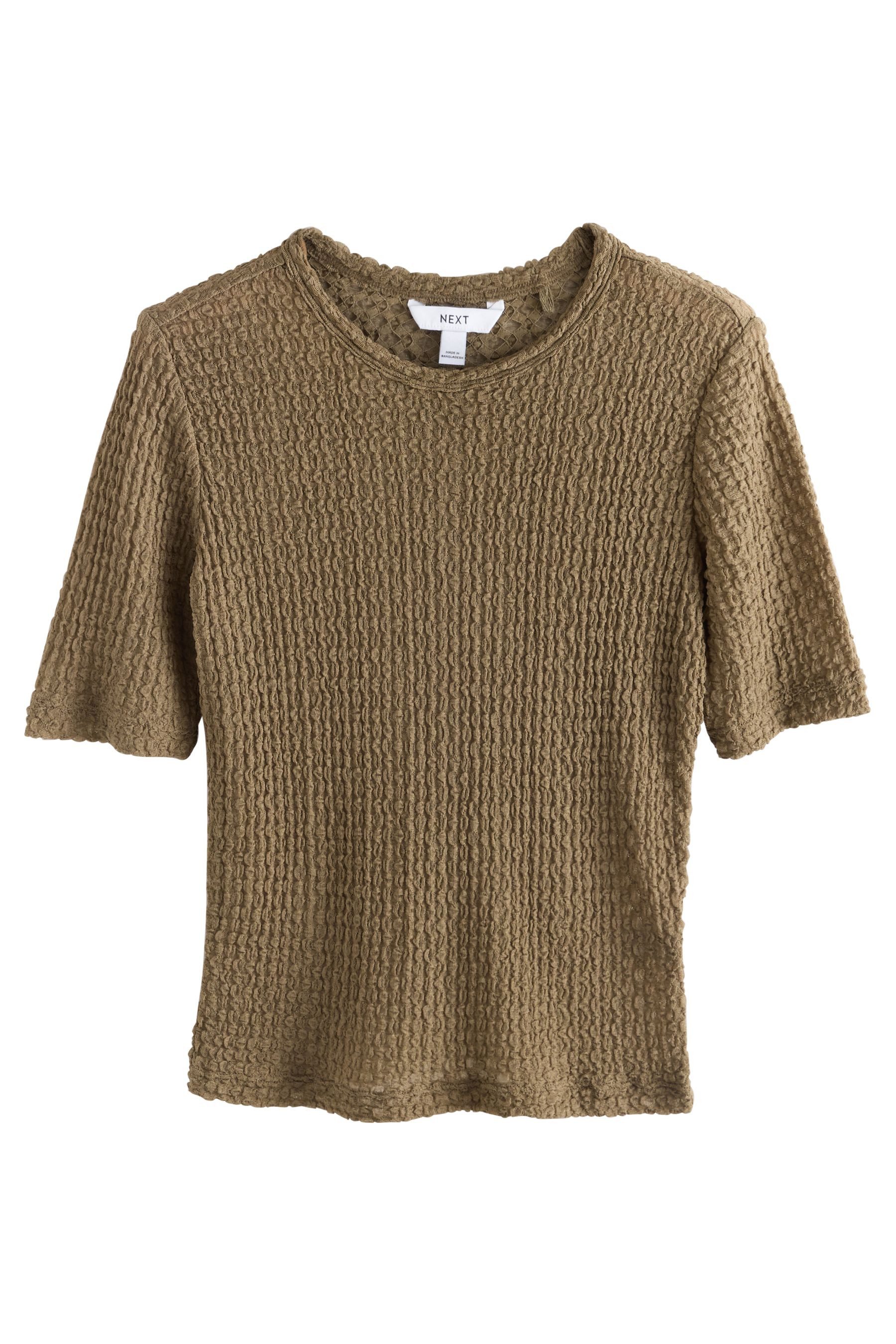 Next T-Shirt Strukturiertes Oberteil mit halblangen Ärmeln (1-tlg) günstig online kaufen