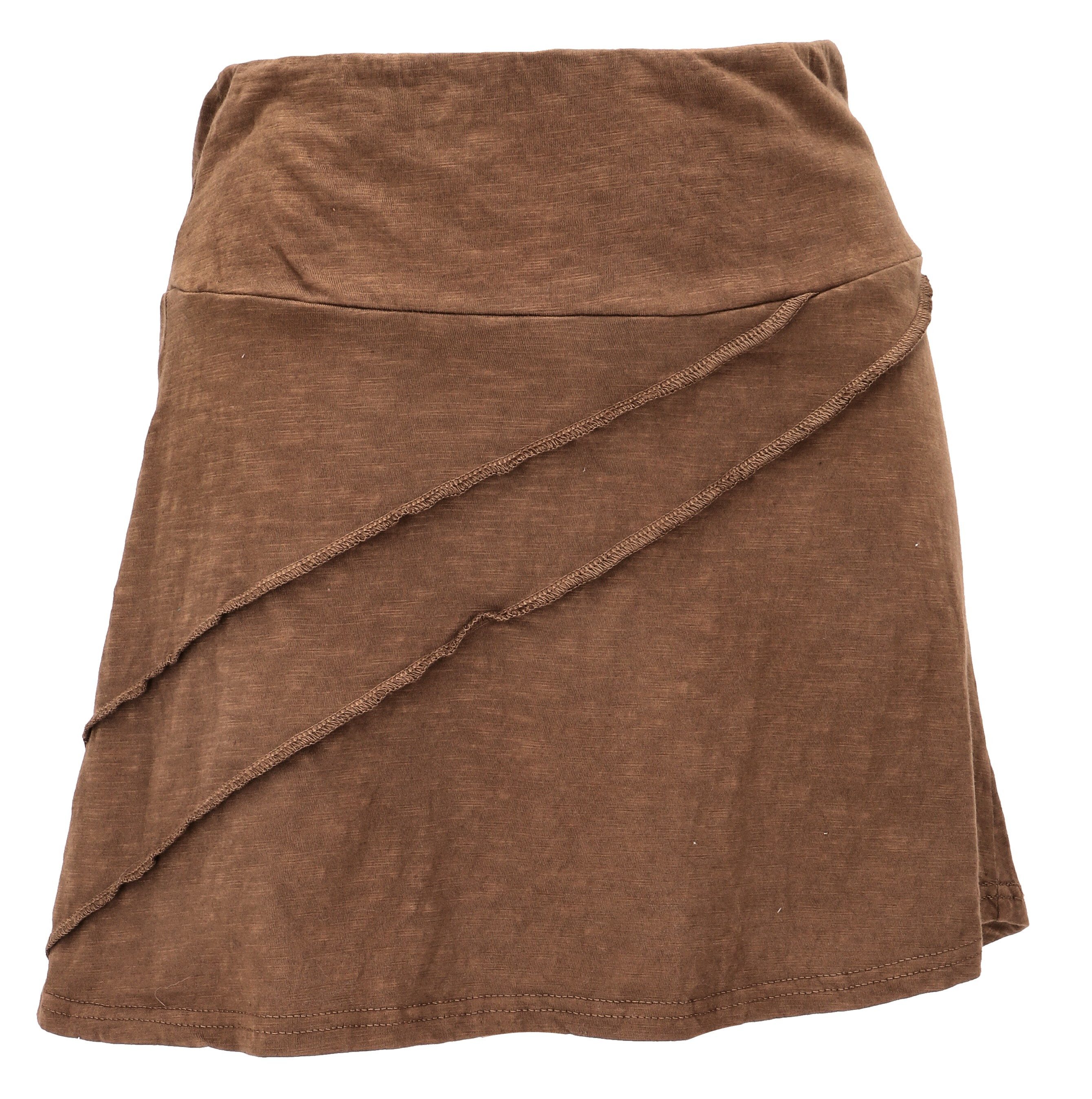 Guru-Shop Minirock Bequemer Minirock mit Overlock - caramel alternative Bek günstig online kaufen