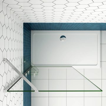 duschspa Duschwand 200cm Duschkabine Glastrennwand Walk in Dusche Nano Glas, Einscheibensicherheitsglas, Sicherheitsglas, (Set), Glas, Nano Glas