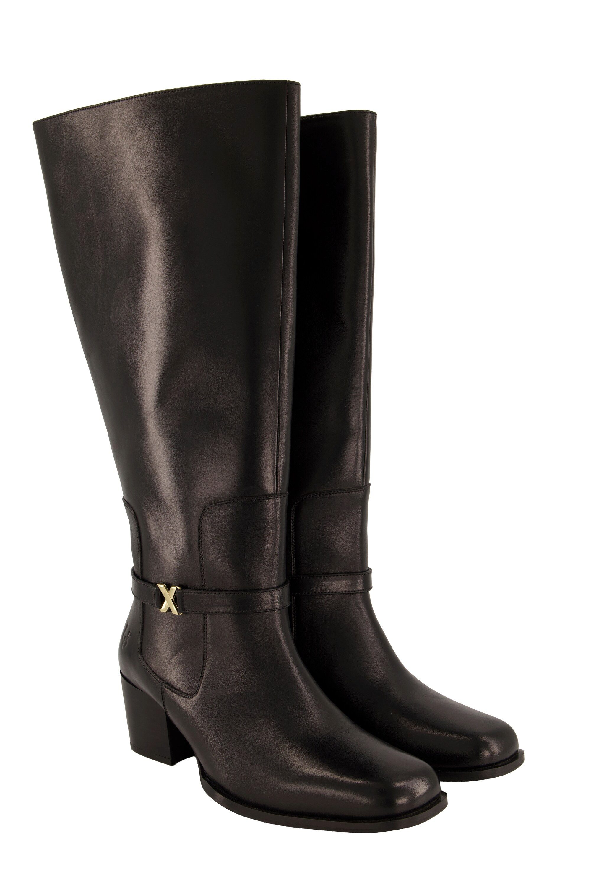Ulla Popken Lederstiefel XXL-Schaft Fleecefutter Weite günstig online kaufen