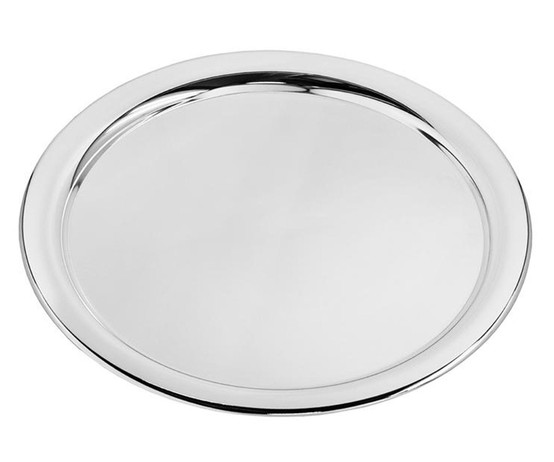EDZARD Dekotablett Porto Ø 32 cm Rund, versilbert mit Anlaufschutz, hochglanzpoliert