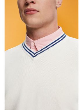 Esprit V-Ausschnitt-Pullover Pullover mit V-Ausschnitt, nachhaltige Baumwolle