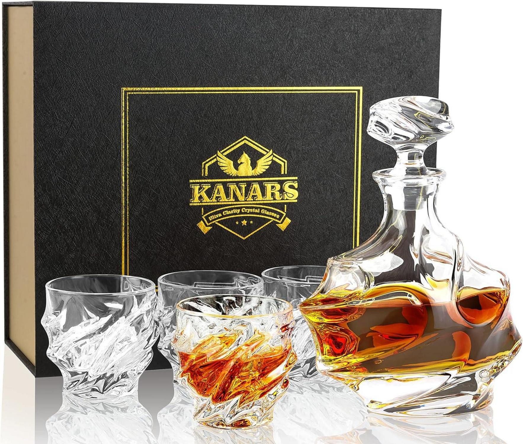 Gläser-Set Whisky Karaffe und Gläser Set 750 ml 5-teilig transparentKristallglas