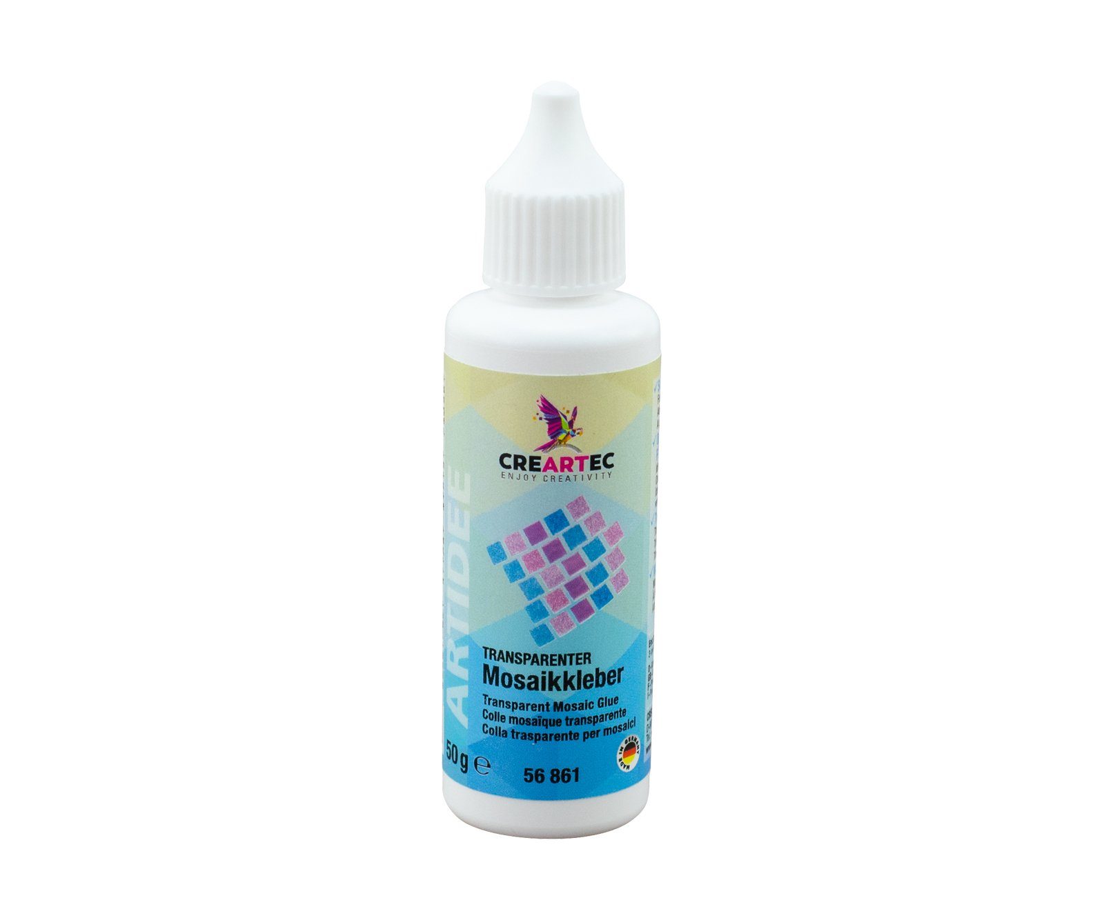 CREARTEC Klebstoff Transparenter Mosaikkleber - 50g, zum Gestalten von Mosaiken - Made in Germany