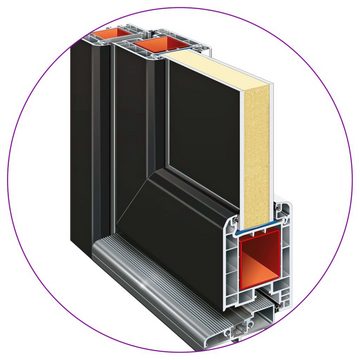 vidaXL Haustür Haustür Anthrazit 98x208 cm EIngangstür Außentür Glas-Element Rechtshä