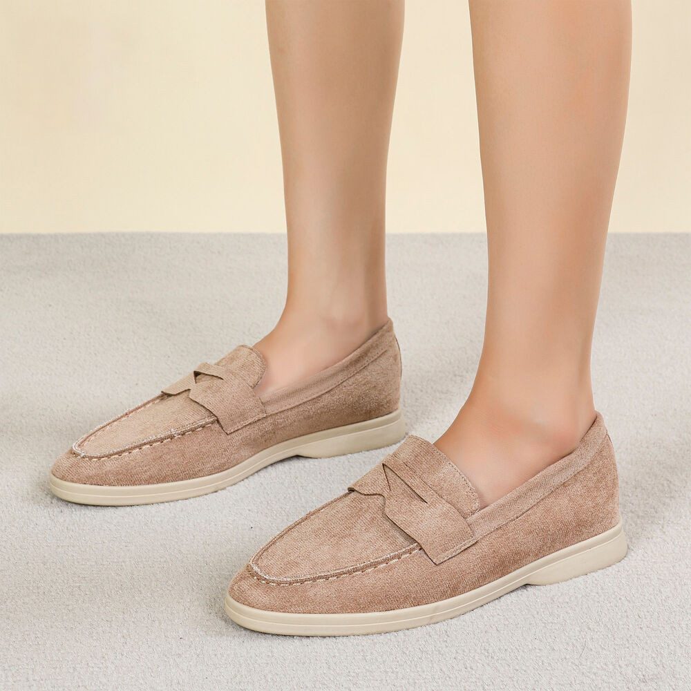 Ital-Design Elegante Mokassins für Damen – Komfortabel und Vielseitig Slipper (90033041) Blockabsatz Mokassins in Hellbraun