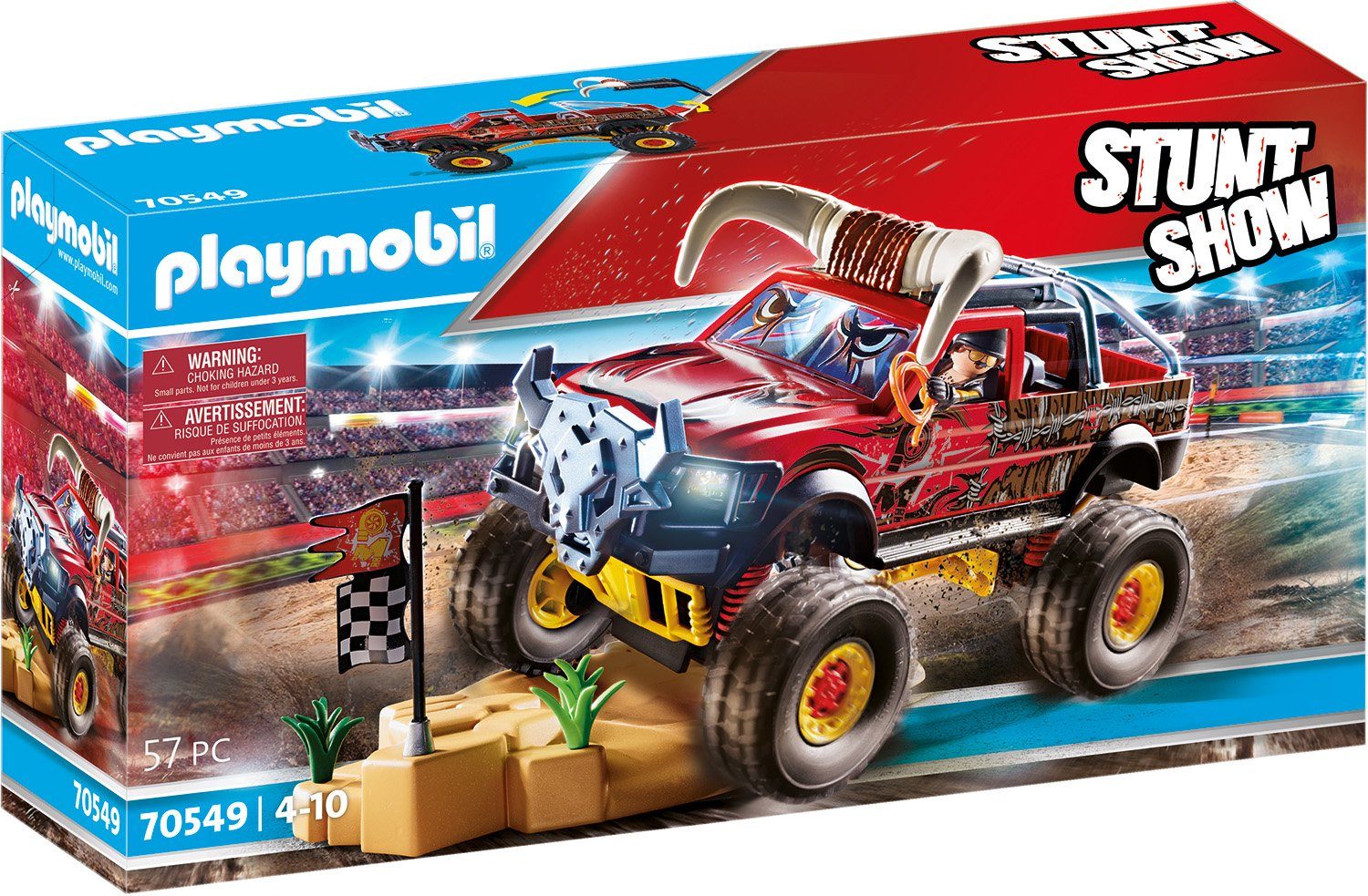 Image of Playmobil® Konstruktions-Spielset »Monster Truck Horned (70549), Stuntshow«