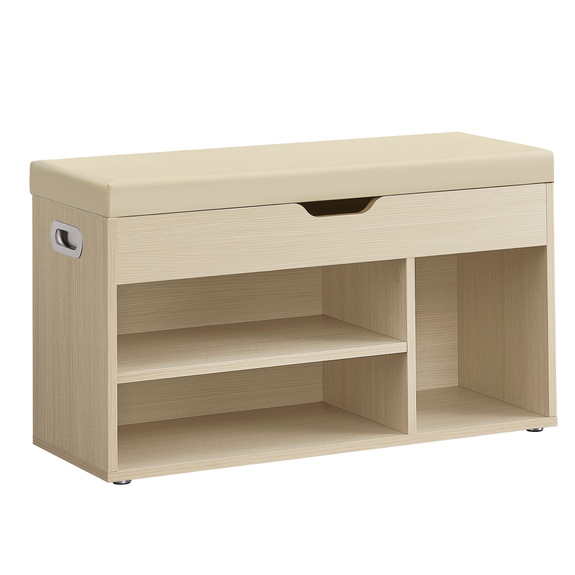 VASAGLE Schuhbank, mit Sitzfläche, Sitzbank mit Stauraum, gepolstert, 30 x 80 x 44 cm