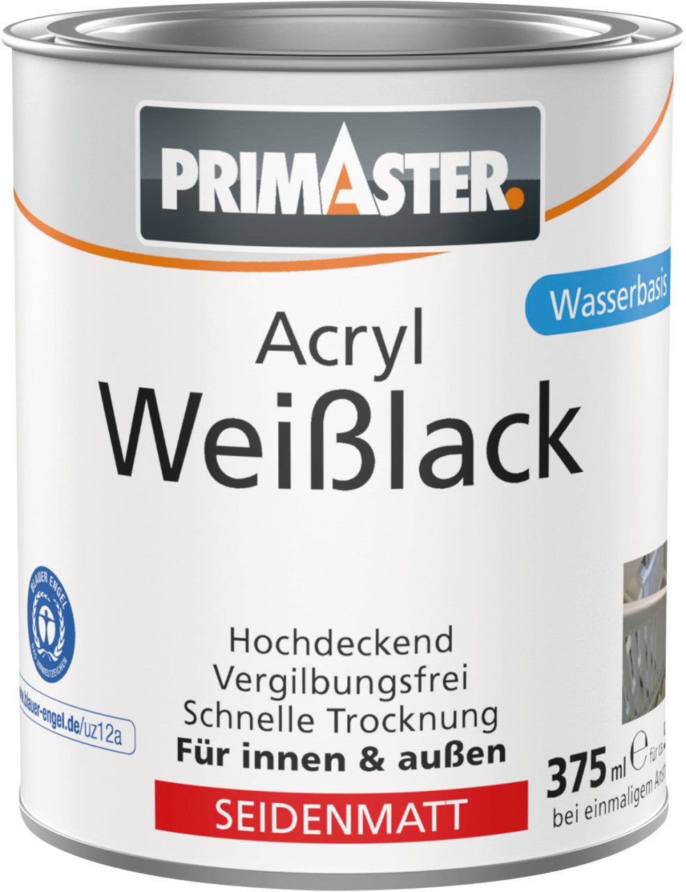 Primaster Weißlack Primaster Acryl Weißlack seidenmatt 375 ml