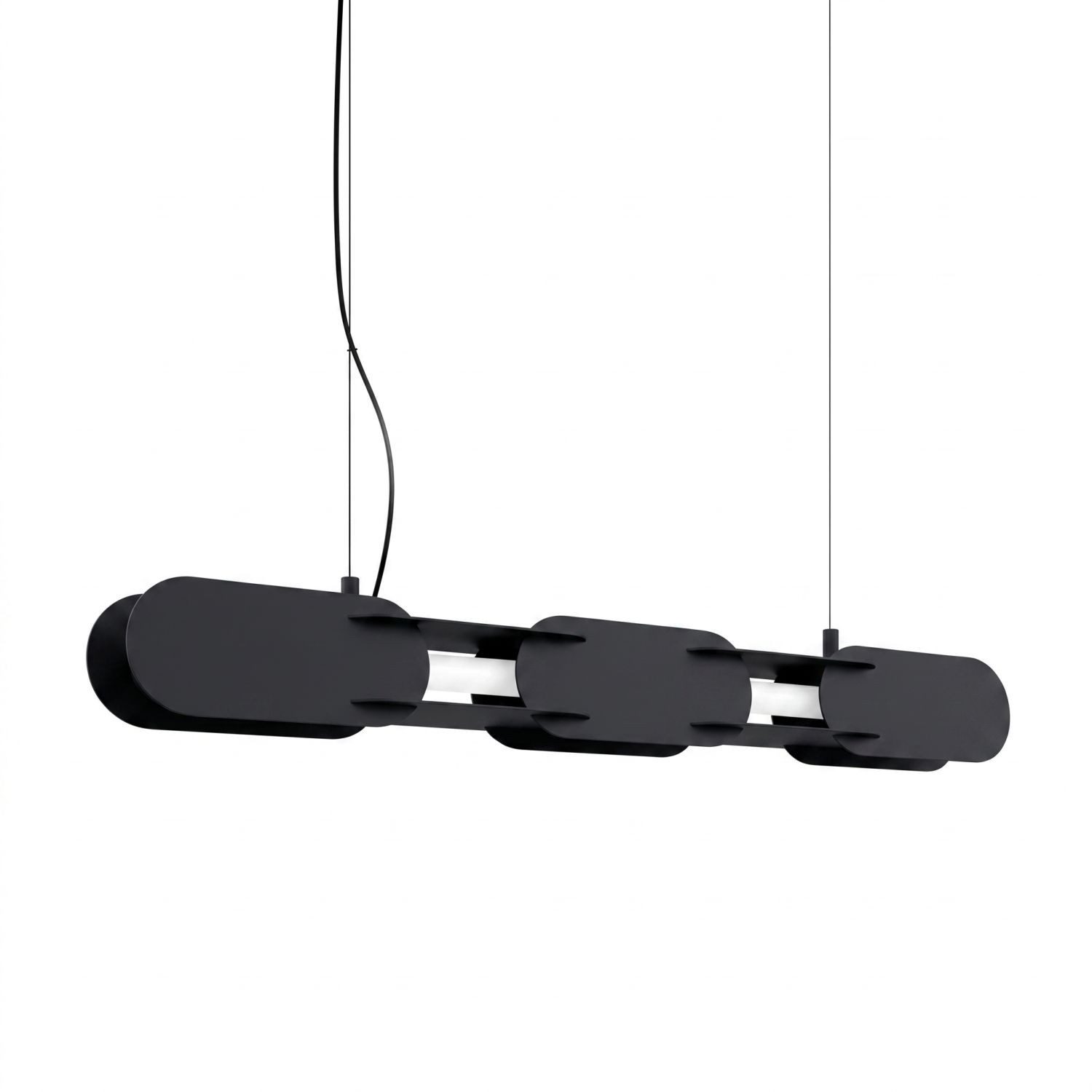 Licht-Erlebnisse Pendelleuchte HENRI, LED fest integriert, Warmweiß, LED dimmbar Metall H: max. 200 cm Schwarz länglich 3000 K 1290 lm