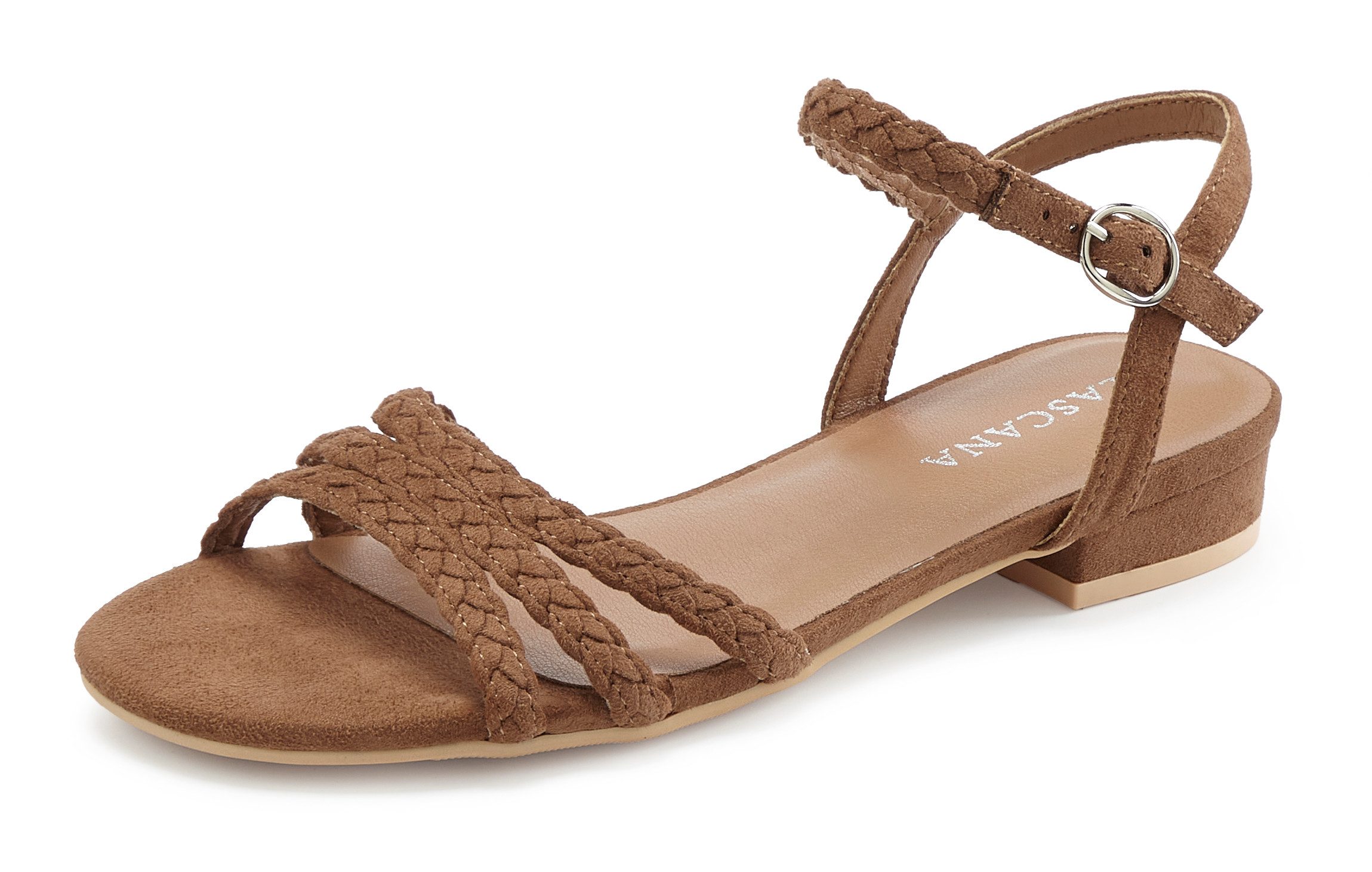 LASCANA Sommerschuh Sandale Sandalette, Sommerschuh mit geflochtenen Riemchen VEGAN