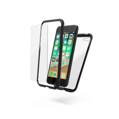 Hama Smartphone-Hülle Cover Magnetic+Glas+Displayglas für Apple iPhone 8, Schwarz
