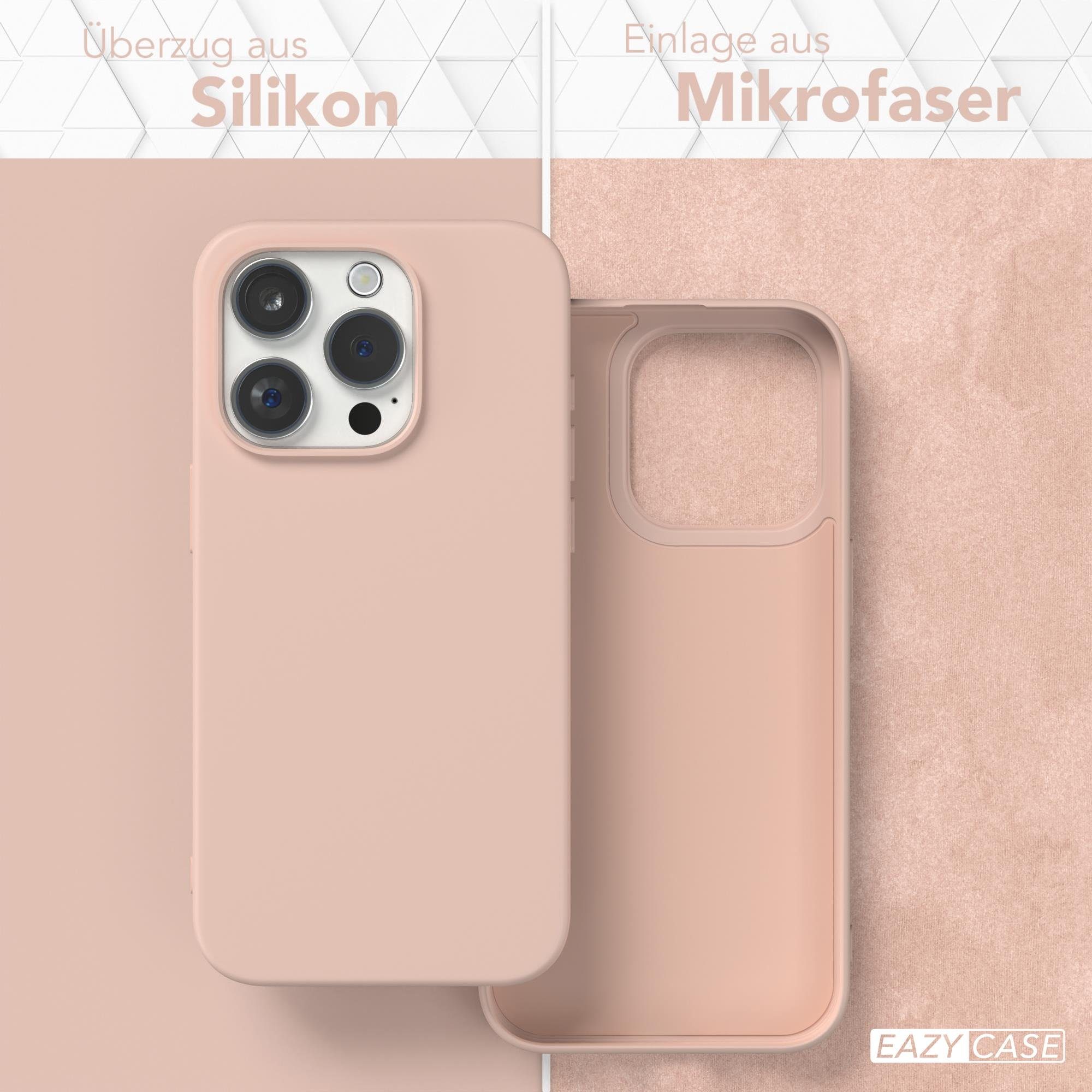 EAZY CASE Handyhülle für Apple iPhone 15 Pro Hülle Silikon 6,1 Zoll, Silikon Schutzhülle mit Kameraschutz kratzfest bumper Rosa Altrosa