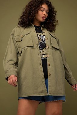 Studio Untold Kurzjacke Jacke Overshirt oversized Hemdkragen Brusttaschen