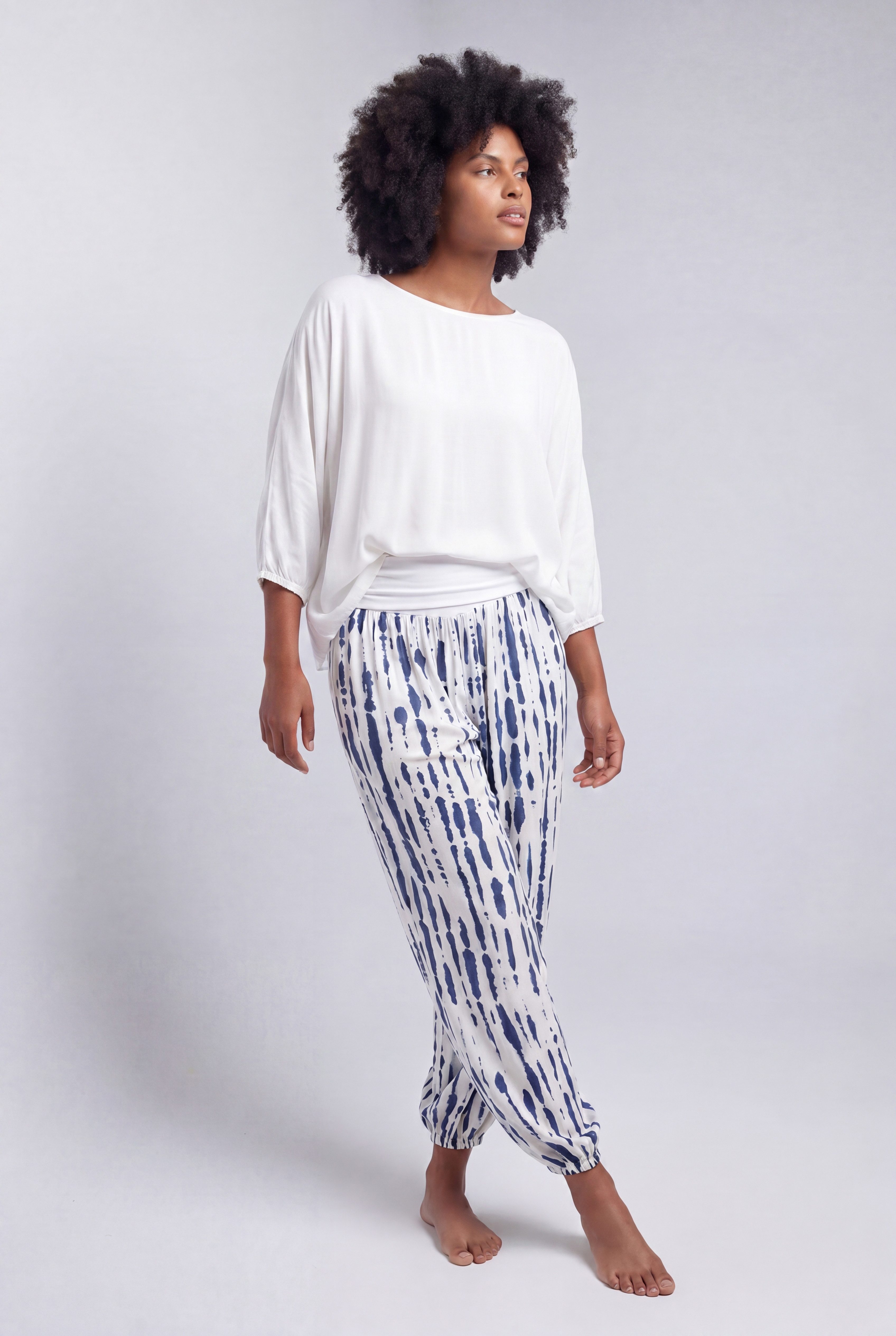 YC Fashion & Style Haremshose Pumphose mit Allover-Print – Bequeme Freizeithose mit Komfortbund mit elastischem Bund