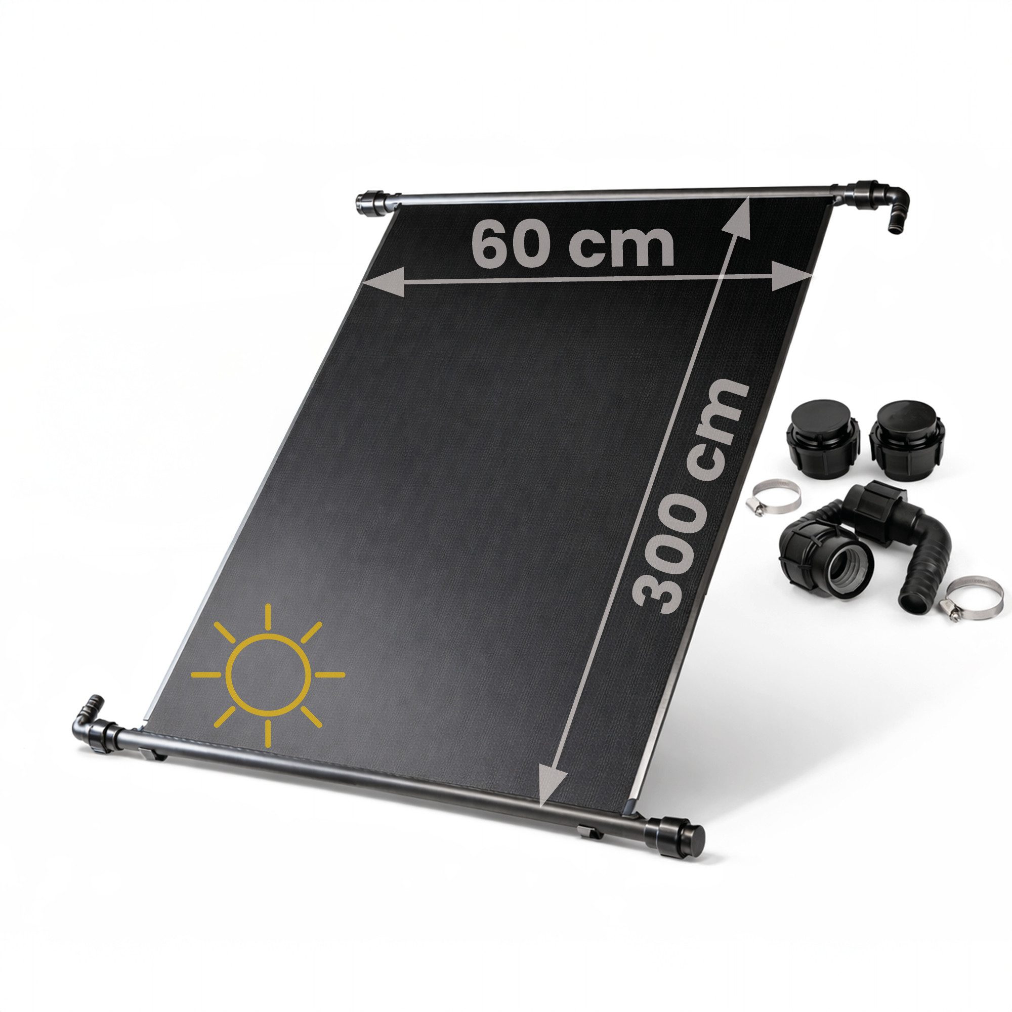 HAF Pool-Solarkollektor 1x Solarkollektor 300x60cm Poolheizung Solarheizung bis 10m³ Heizung, (Sonnenenergie für Ihren Gartenpool, Zur Verlängerung Ihrer Poolsaison), Ideal für Schwimmbad & Aufstellpool