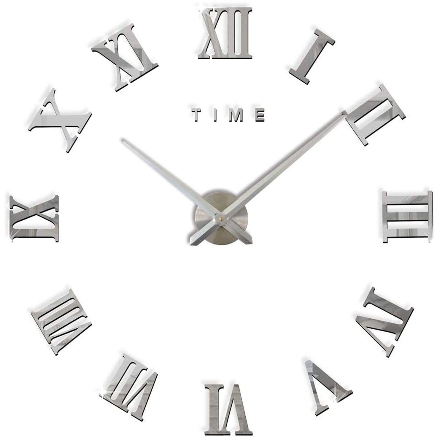 zggzerg Wanduhr Rahmenlose 3D DIY Wanduhr XXL Stumm Spiegel Aufkleber Home günstig online kaufen