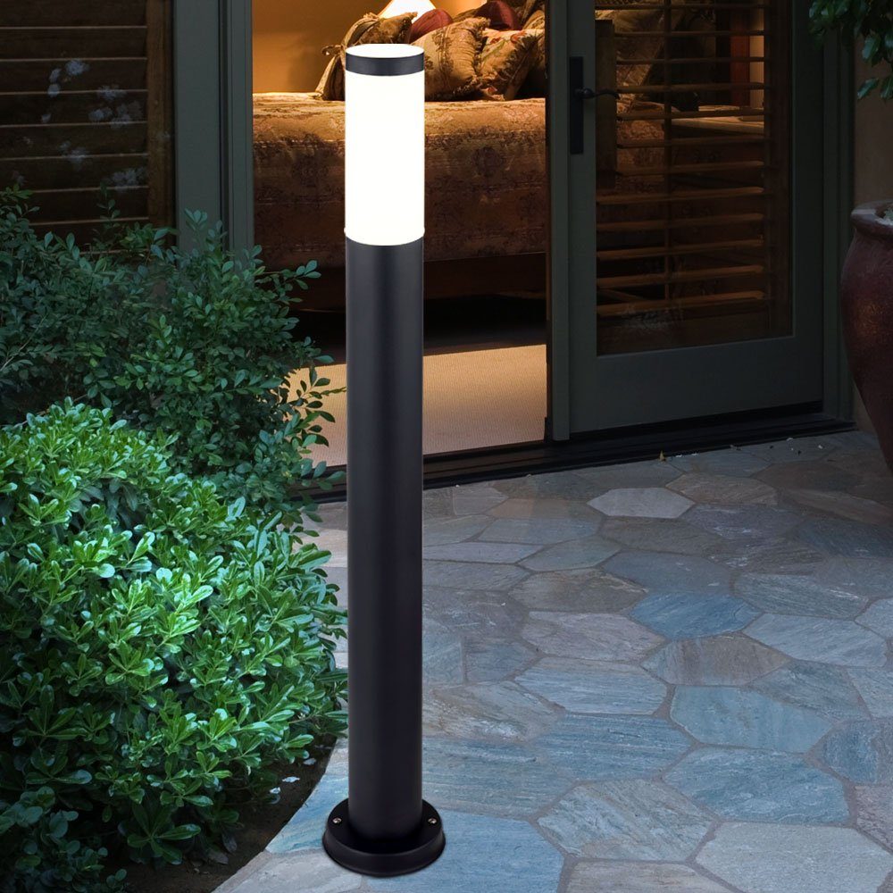 Steh etc-shop Warmweiß, Außen inklusive, Garten Stand Lampe Leuchtmittel Edelstahl Beleuchtung LED Außen-Stehlampe, Weg
