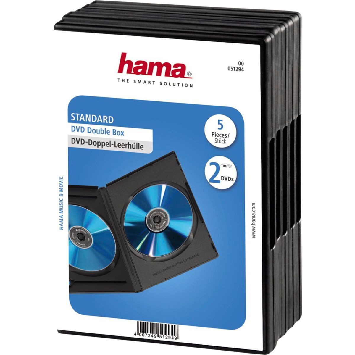 Hama CD-Rohling 1x5 DVD-Doppel-Leerhülle 51294
