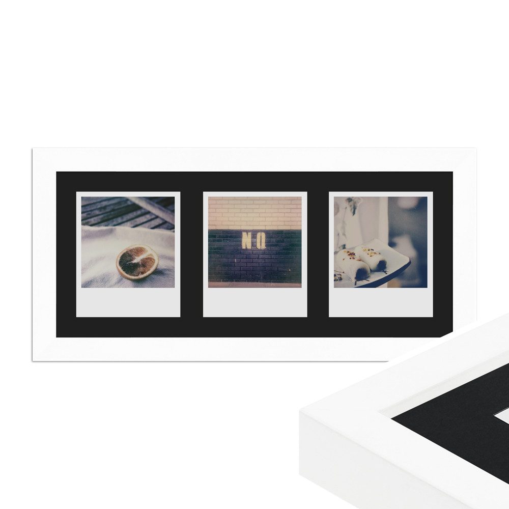WANDStyle Bilderrahmen H960, für 3 Bilder, Modern im Polaroid Format, Weiß