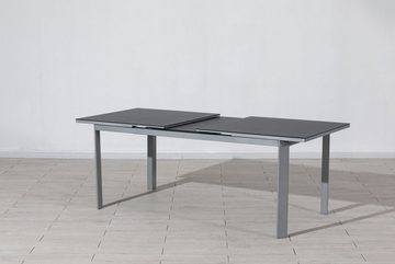 Gardissimo Gartentisch Keramik XXL Ausziehtisch Dia Silber, 180/240 x 90 cm, synchrone Auszugautomatik