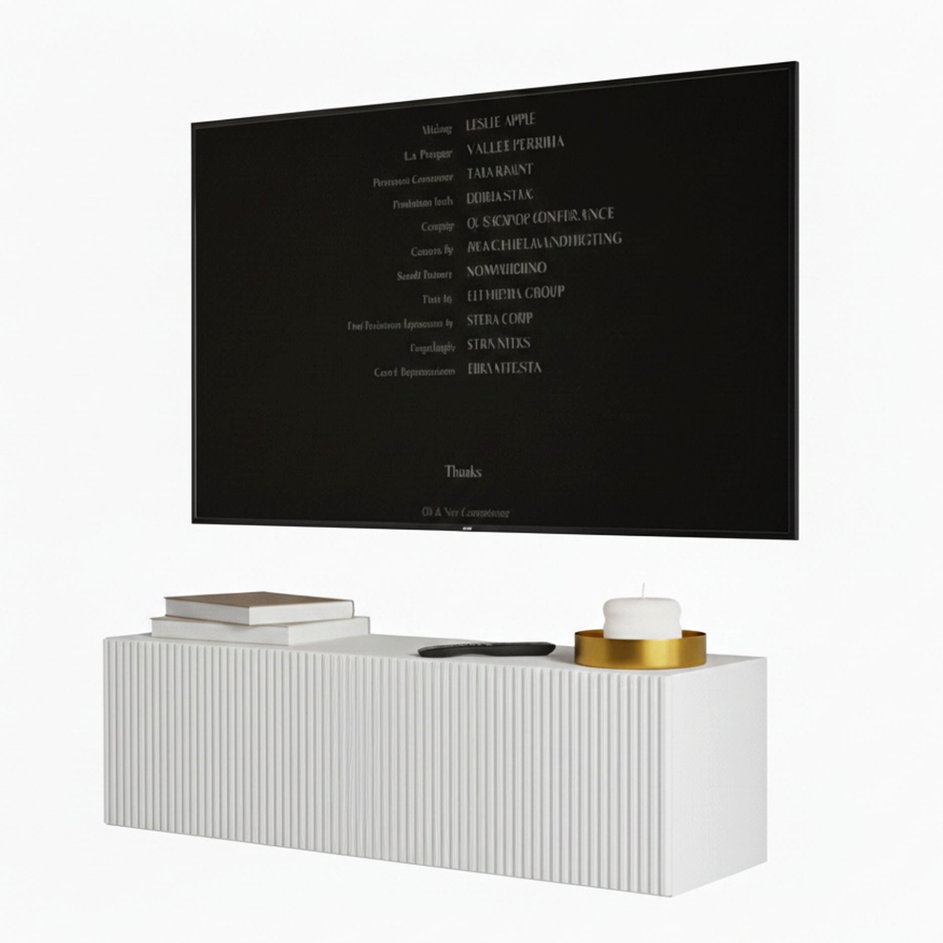 Selsey TV-Schrank VELDIO TV-Hängeboard mit Riffel-Optik, Schwebendes Design, 100 / 200 / 300 cm