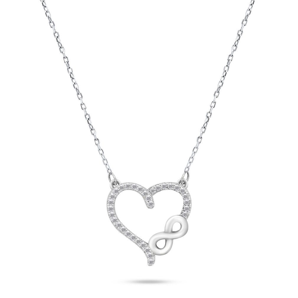 Kette mit Einhänger Romantic silver necklace with zircons NCL52W