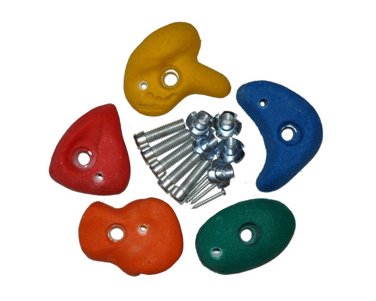 Loggyland Kletterwand Klettersteine 5 Stück klein aus massivem Kompositmaterial, (5-St), mit hoher Griffigkeit auch bei Nässe