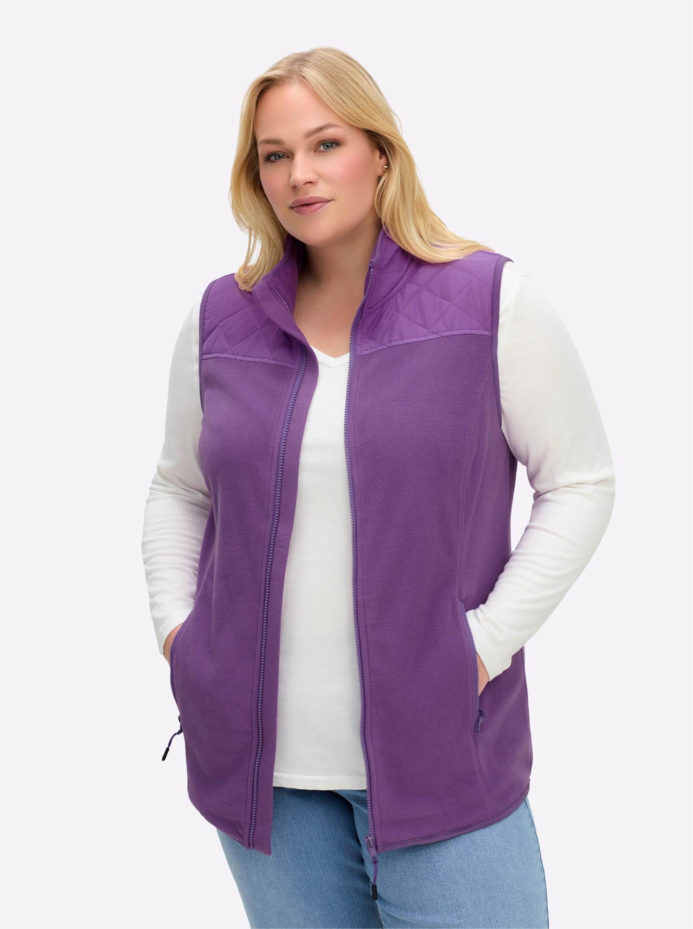 Sheego Fleeceweste Fleece-Weste Länge ca. 74 cm