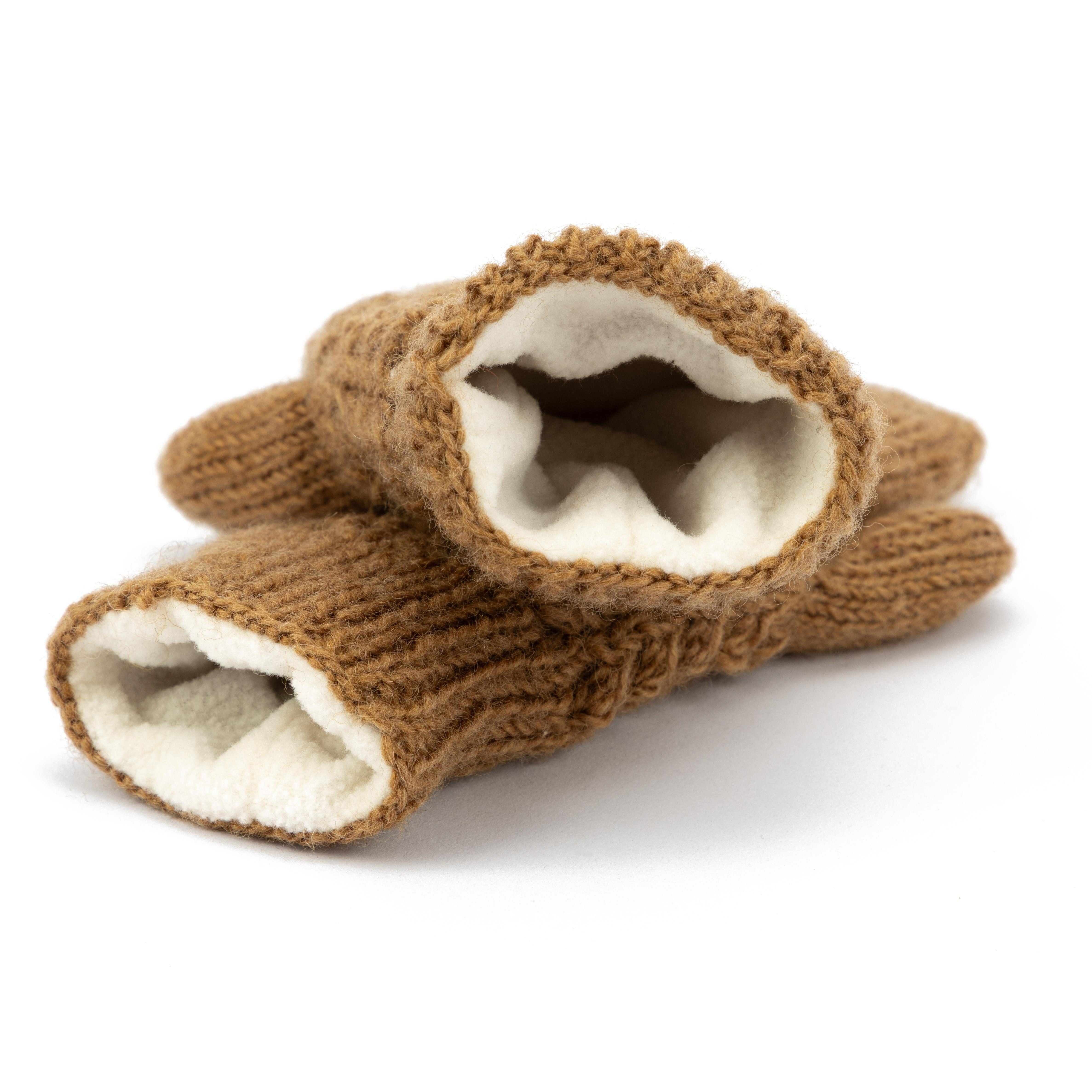 El Puente Baumwollhandschuhe Fäustlinge "Flower", Größe M, Handmade Fair Trade