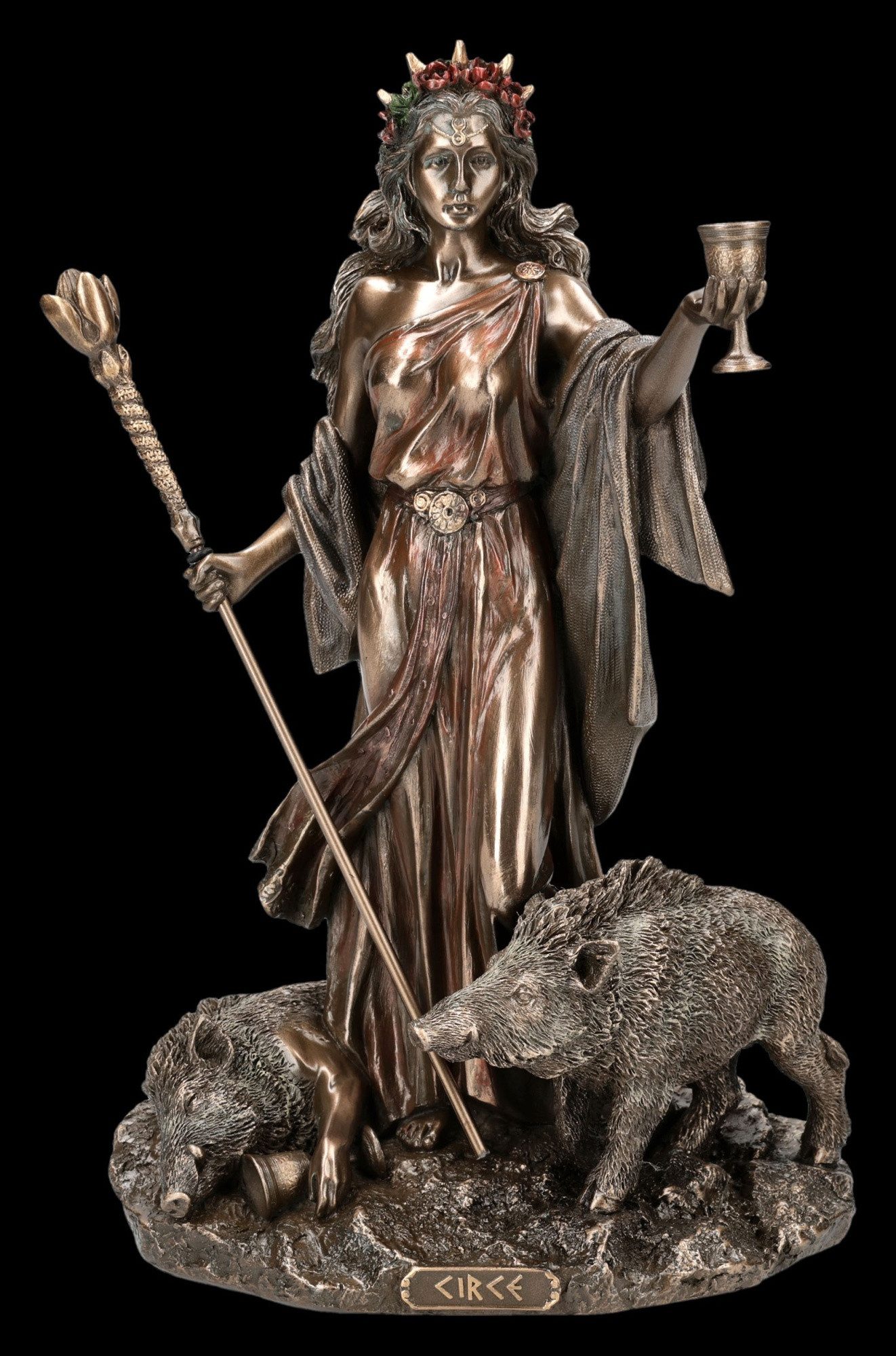 Figuren Shop GmbH Dekofigur Circe Figur – Griechische Mythologie Statue Veronese Skulptur 24 cm