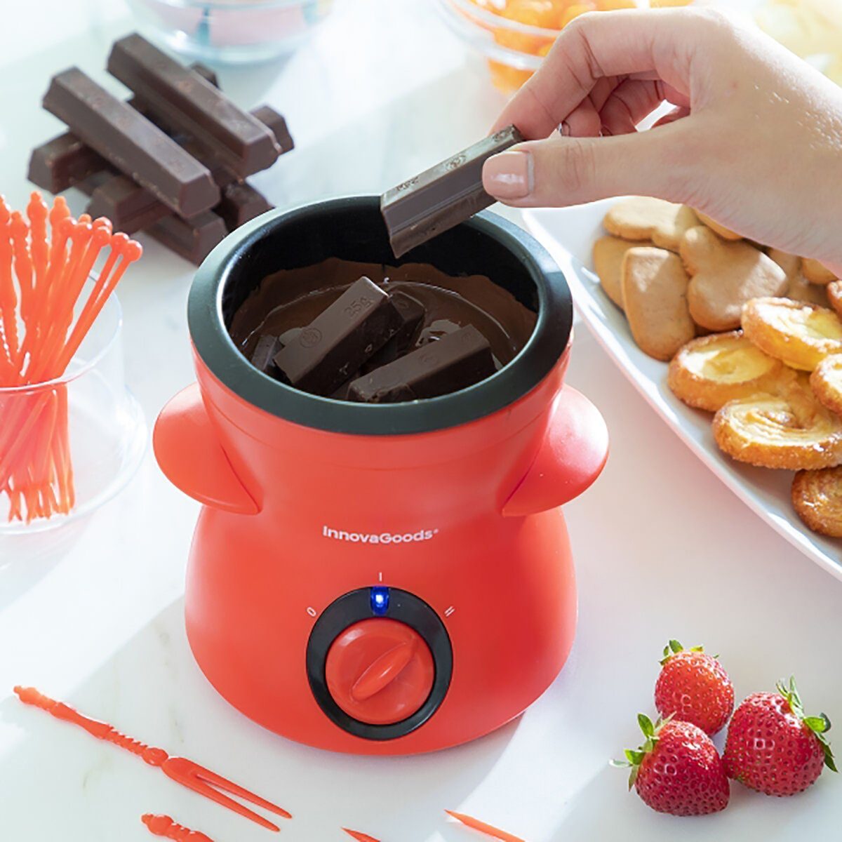 DOTMALL Fondue SCHOKOLADENFONDUE FONLAT MIT ZUBEHÖR FAMILIENFÜHRUNG