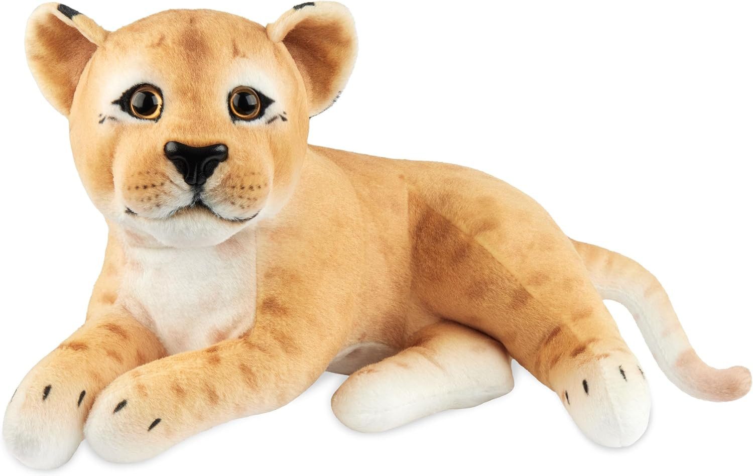 BRUBAKER Kuscheltier Löwe - 30 cm Stofftier - Baby Plüschtier (1-St., Raubkatze Liegend), Kinder Plüsch Spielzeug