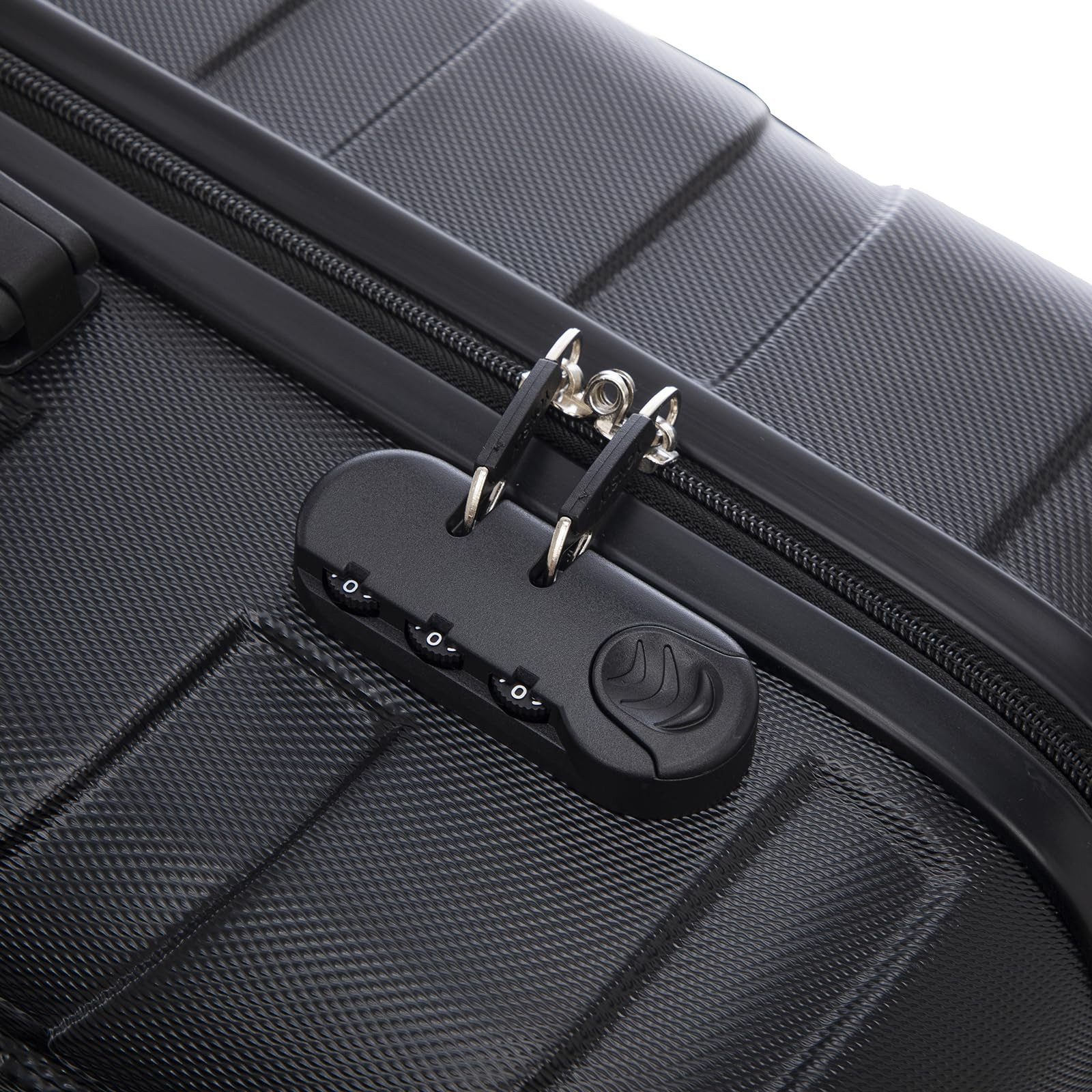 YONSLY Kofferset Reisekoffer Trolley Rollkoffer Hartschale in Größen S/M/L/XL, 4 Rollen, (Einzelkoffer, 1 tlg., Größe wählbar: S, M, L oder XL), aus ABS mit Zahlenschloss, 360°-Rollen und weichem Gummigriff