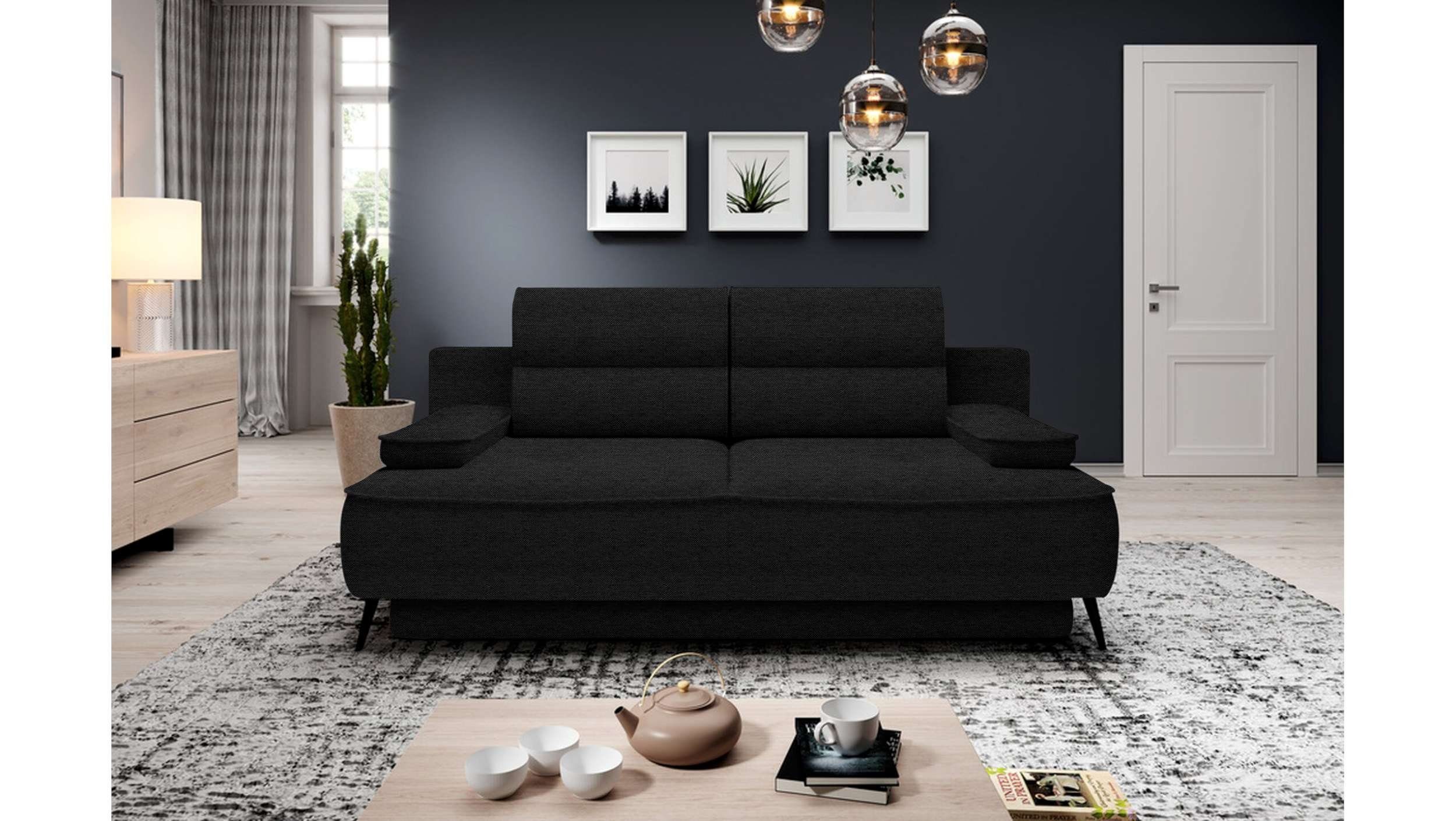 Stylefy und 3-Sitzer frei mit Bettfunktion inklusive Velling, Raum Sofa, stellbar, Design Kissen, im Bettkasten, 2-Sitzer, Modern