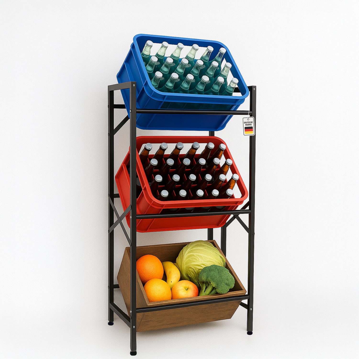 Roxlin Ablageregal Getränkekistenregal für 3/6 Kisten – Metallregal mit Abl günstig online kaufen
