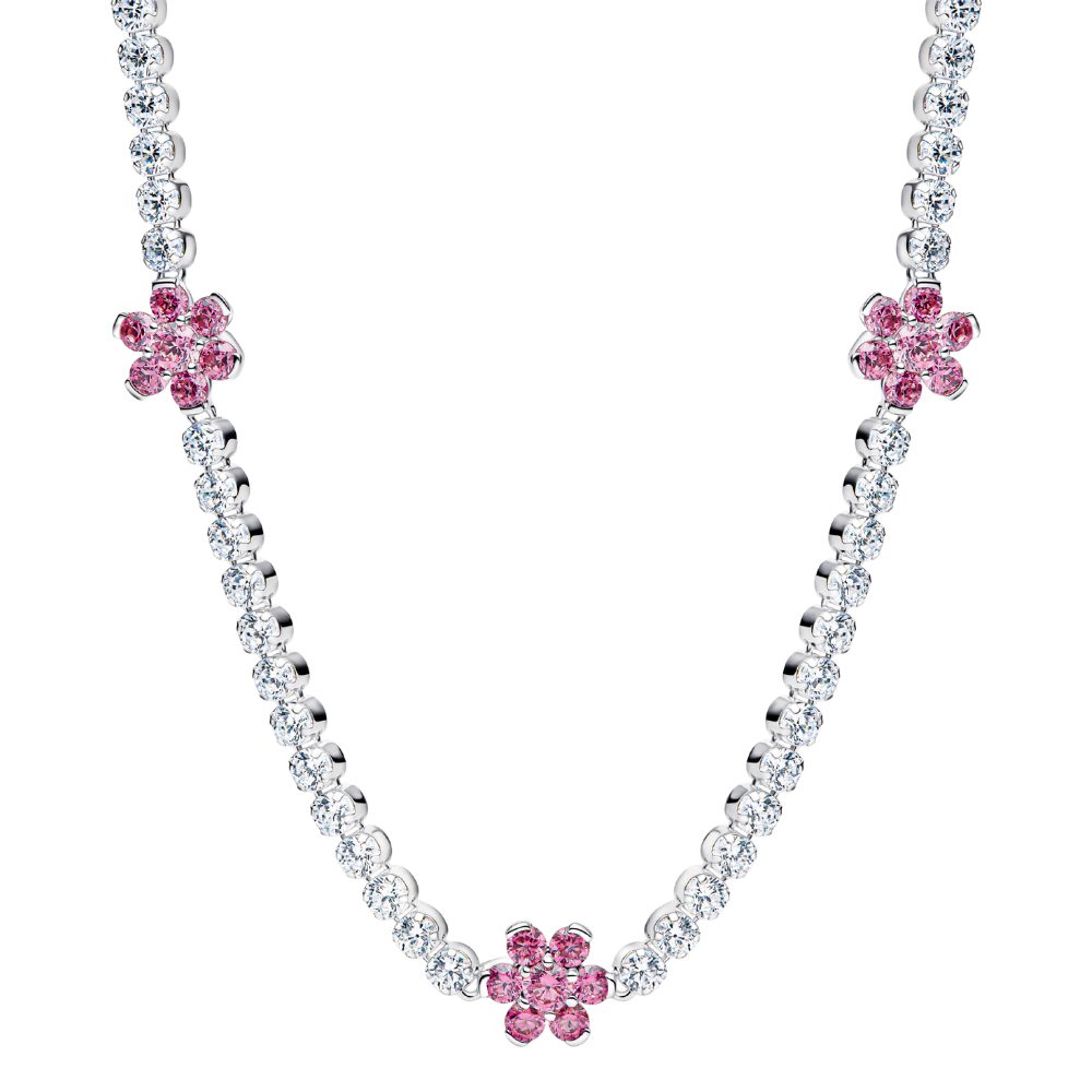 Pandora Silberkette 394561C01-40, Blumen, Zirkonia, Rosa günstig online kaufen