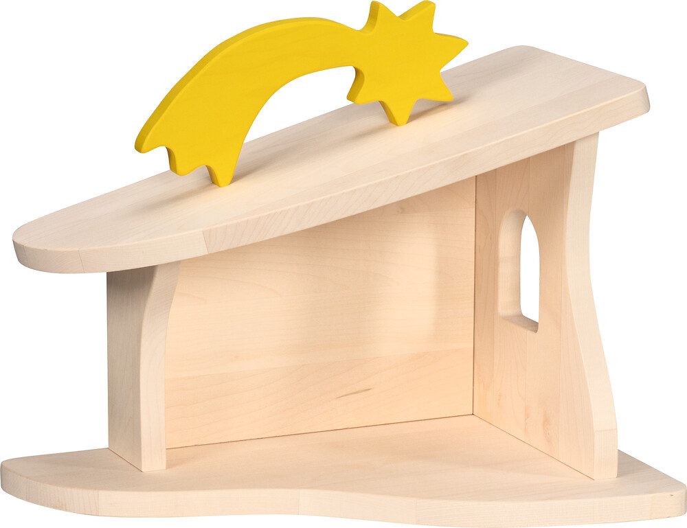 Holztiger Spielwelt Stall / Krippe – montiert, mit Weihnachtsstern – Bild 2 von 5