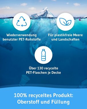 4-Jahreszeitenbett, Nachhaltige Ganzjahresdecke VERDA, Third of Life, Füllung: Kunstfaser, Bezug: Superweiche Kunstfaser mit Peachskin-Veredelung, Steppdecke aus 100% recyceltem Material, Für Allergiker geeignet