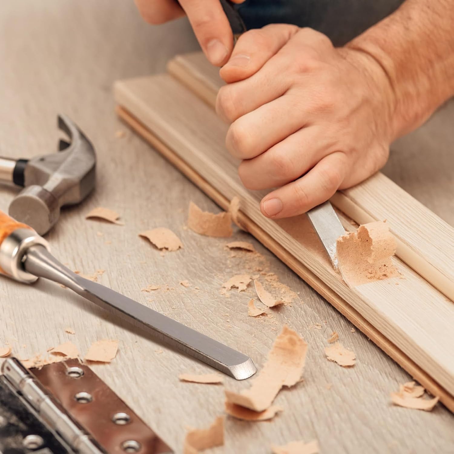 GARRYFIZH Holzbohrer Holzstechbeitel Set 12-tlg. Profi Schnitzwerkzeug für Holzbearbeitung, Aufrollbare Kunststoff-Schutzhülle, Klinge aus gehärtetem Stahl