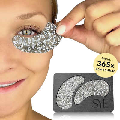 SYE Cosmetics Augenpads : Wiederverwendbare Augenpads aus 99.9% Silber - Kein Silikon, 2-tlg., 1 Paar (2 Stück), Eye Колодки Gesichtsmaske gegen Augenringe, Linien, Tränensäcke